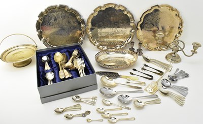 Lot 1010 - A quantity of mixed silver plate including...