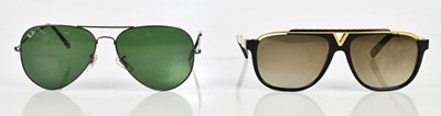 Lot 685 - LOUIS VUITTON; a pair of rectangular framed...