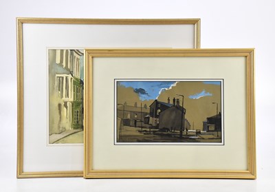 Lot 1900 - GORDON RADFORD; mixed media, street scene,...