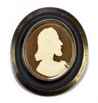 Lot 1546 - A 19th century horn framed plaque, probably...