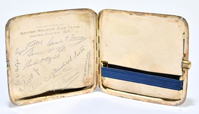 Lot 1376 - GOLFING INTEREST, THE WALKER CUP; a 9ct rose...