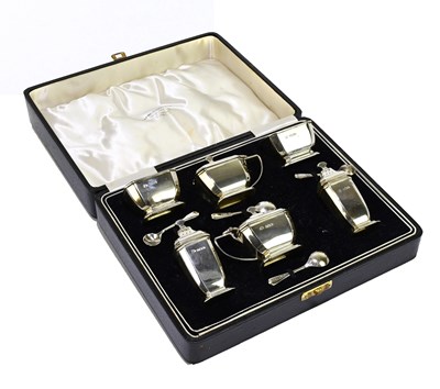 Lot 2438 - ADIE BROS; a George VI hallmarked silver six...