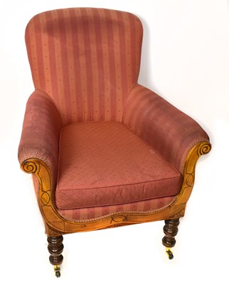 Lot 1605 - A late Victorian walnut library armchair and similar tub chair