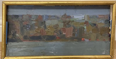Lot 469 - BRIAN GARDINER; impasto oil on board, 'Town...