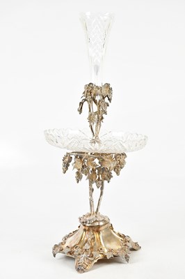 Lot 1498 - A large Victorian style silver plated and cut...