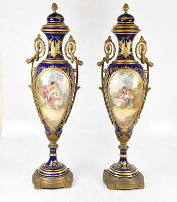 Lot 1325 - SÈVRES; a pair of large and impressive Sèvres...