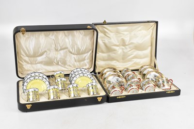 Lot 708 - AYNSLEY; a cased six setting coffee service,...