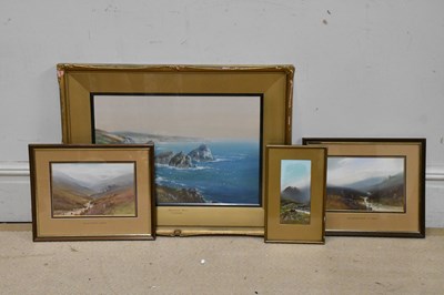 Lot 431 - G TREVOR; watercolour, coastal landscape,...
