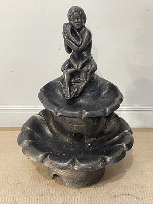 Lot 1304 - A large bronzed decorative two tier fountain...