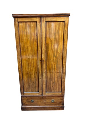 Lot 1126 - A Victorian mahogany twin door press cupboard,...