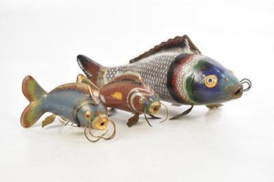 Lot 570 - Three decorative Chinese cloisonné models of...