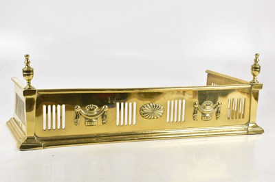 Lot 1491 - A Regency effect miniature brass fender with...
