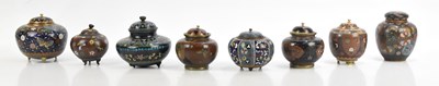 Lot 561 - Seven early 20th century Japanese cloisonné...