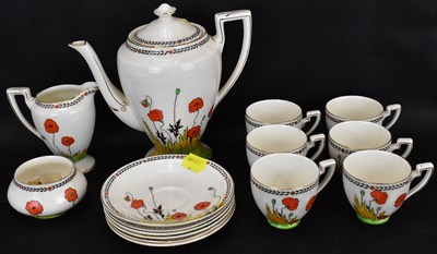 Lot 422 - CROWN DUCAL; a fifteen-piece coffee set...