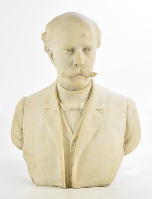 Lot 1300 - A Victorian marble bust of a gentleman,...