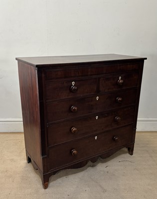 Lot 1213 - A Victorian mahogany chest of two short over...