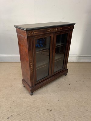 Lot 1168 - A Victorian inlaid rosewood two door cabinet,...