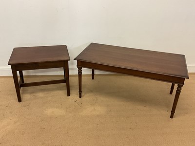 Lot 635 - A mahogany side table and a mahogany coffee...