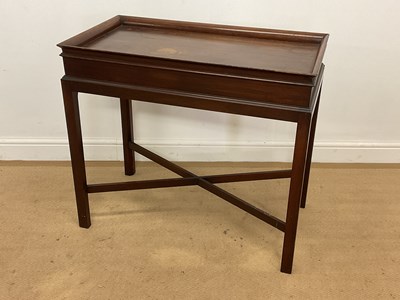 Lot 636 - A mahogany hall table with cross stretchers,...