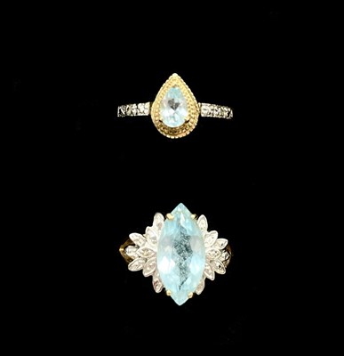 Lot 1138 - Two 9ct yellow gold dress rings set with...