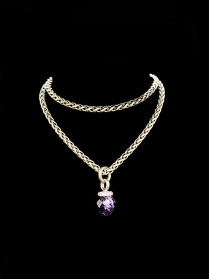 Lot 1196 - TI SENTO; a substantial silver chain...