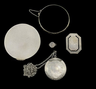 Lot 1079 - A group of small silver including a circular...