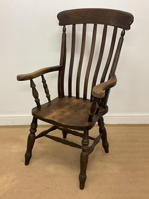 Lot 613 - A beech and elm farmhouse Windsor chair,...