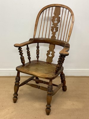 Lot 614 - A beech and elm Windsor chair, height 110 x...
