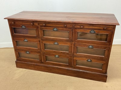 Lot 581 - A multi-drawer haberdashery unit, with an...
