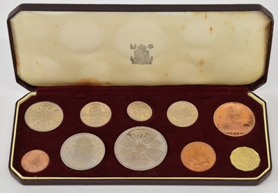 Lot 1486 - ROYAL MINT; a cased 1953 Coronation ten-coin...