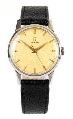 Lot 1674 - OMEGA; a gentleman's stainless steel...