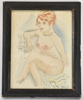 Lot 229 - ATTRIBUTED TO GEORGE GROSZ; an erotic pencil...
