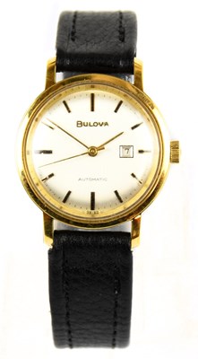 Lot 1723 - BULOVA; a plated and steel automatic...