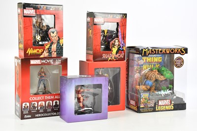 Lot 832 - Six boxed Marvel statues, to include two...