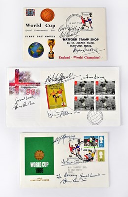 Lot 816 - WORLD CUP 1966; three first day covers, signed...