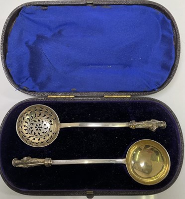 Lot 1042 - FRANCES EMILY STONE; a cased pair of Victorian...