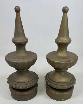 Lot 565 - A pair of painted aluminium finials, height...