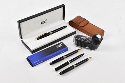 Lot 677 - MONTBLANC; a cased ballpoint pen, fitted in...