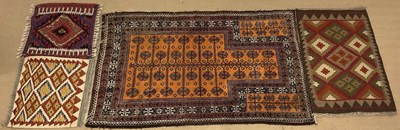 Lot 558 - An Iranian rug, 156 x 98cm, and three small...