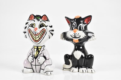 Lot 672 - LORNA BAILEY; two cat figures, 'Inky' and...