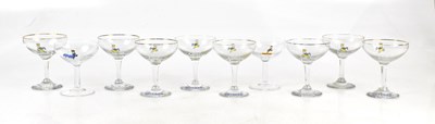 Lot 805 - A set of ten vintage Babycham glasses, 10cm.