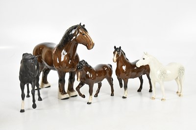 Lot 627 - BESWICK; a brown horse, a figure of a white...