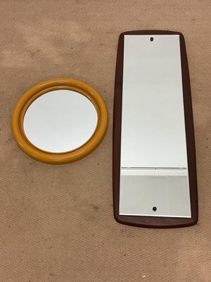 Lot 624 - A mid 20th century teak framed wall mirror,...