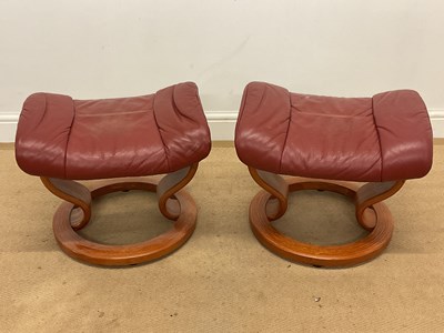 Lot 621 - EKORNES; a pair of Stressless leather...
