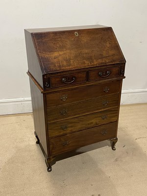 Lot 1158A - A late 18th century oak bureau with fall front...