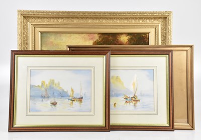 Lot 486 - UNATTRIBUTED; a 19 century oil on board, river...