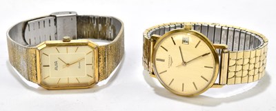 Lot 1703 - LONGINES; a gentleman's manual wind wristwatch,...