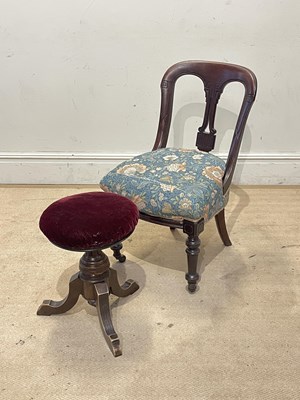 Lot 1287 - A late Victorian mahogany hall chair and a...