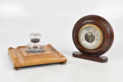 Lot 1400 - A late Victorian oak desk stand with...