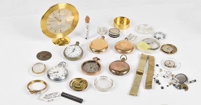 Lot 520 - JAEGER; a gilt metal eight day timepiece, with...